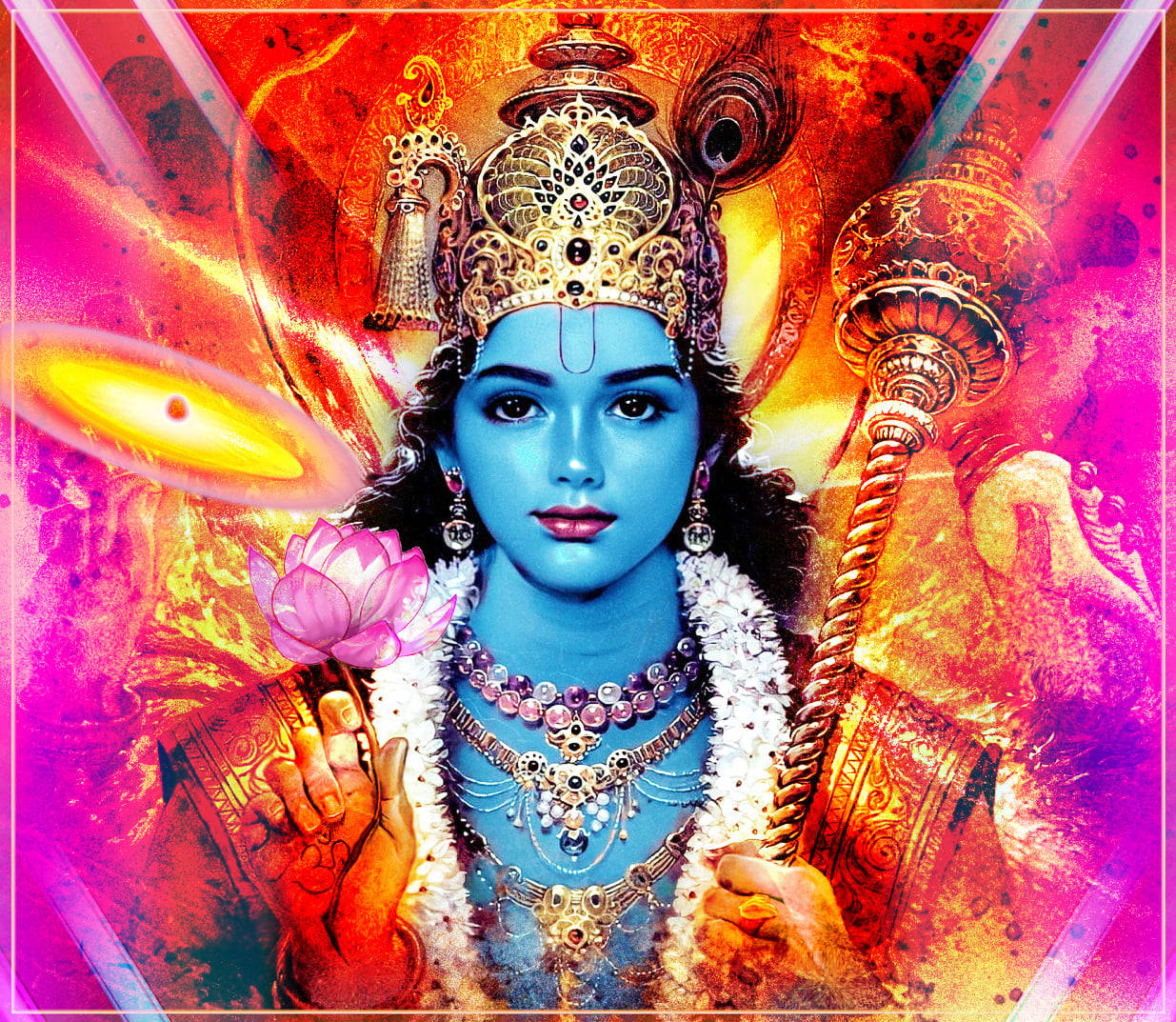 Scepter Lord Krishna 3d Background
