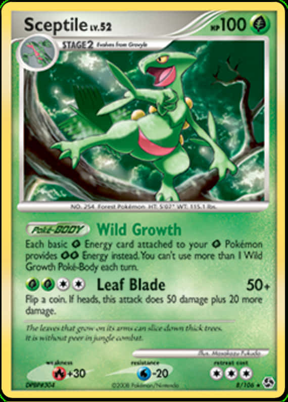 Sceptile Pokemon Card Background