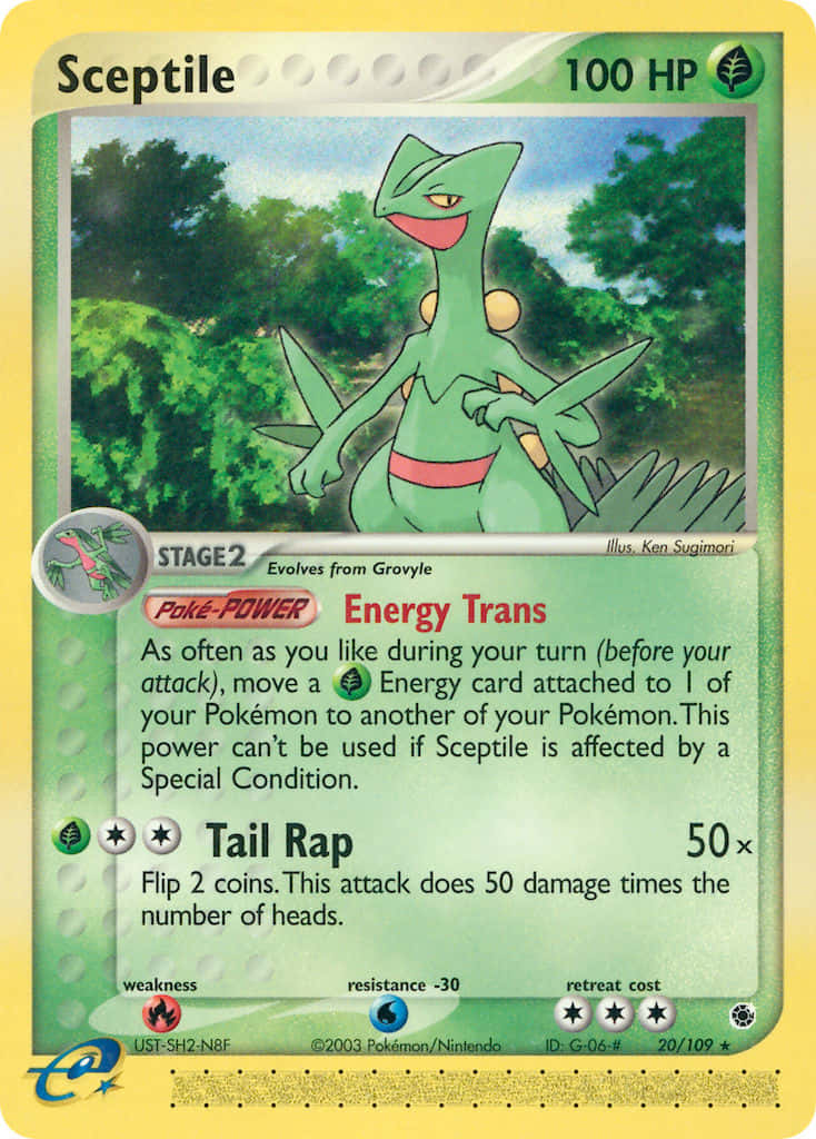 Sceptile Pokemon Card Illustration Background