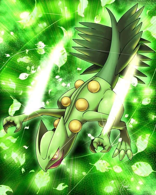 Sceptile Pokemon Energy Burst Background
