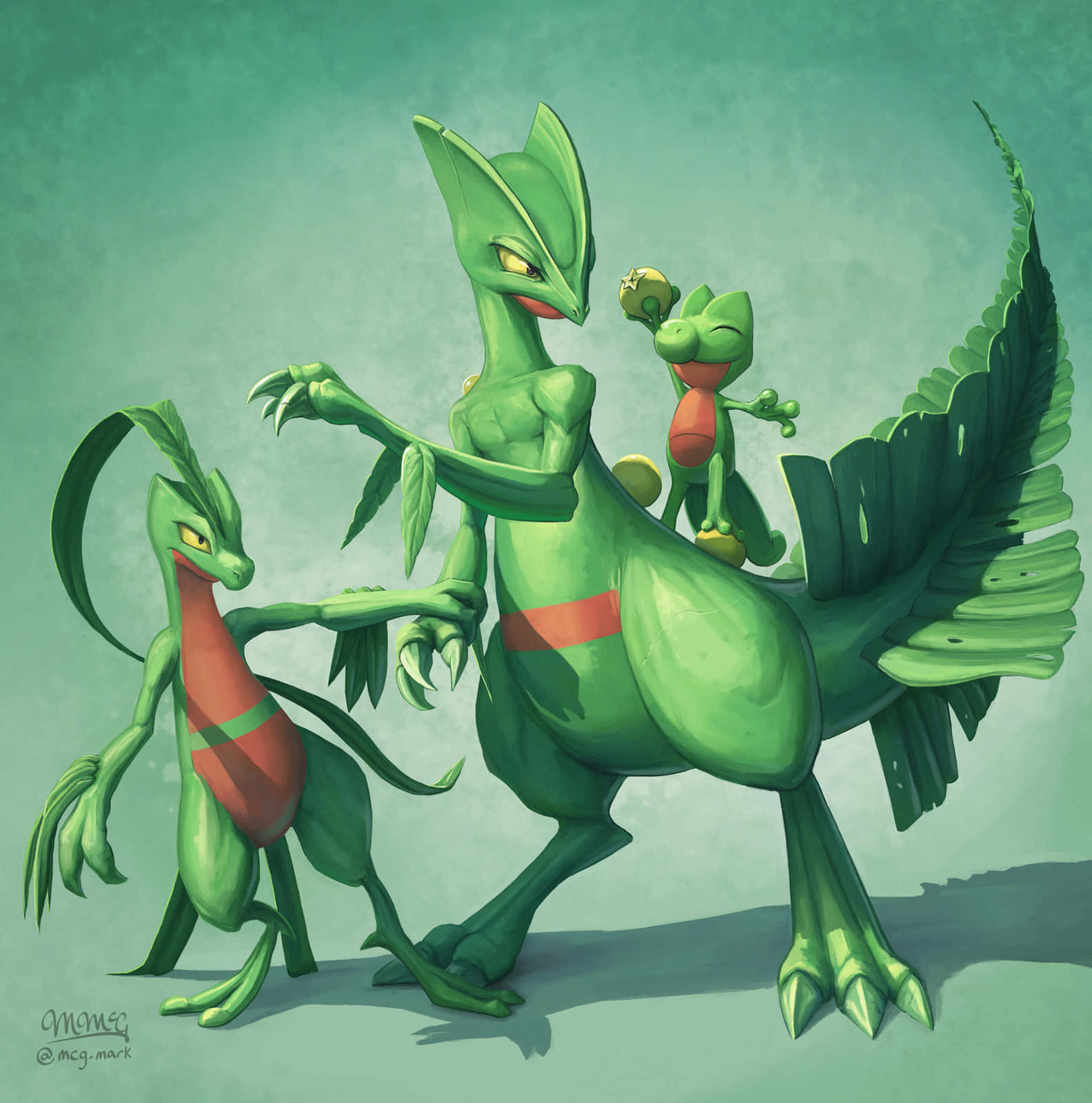 Sceptile Pokemon Evolution Stages Background