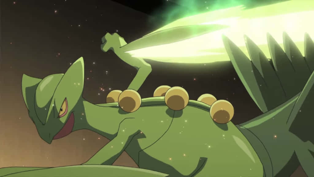 Sceptile Using Leaf Blade Attack Background