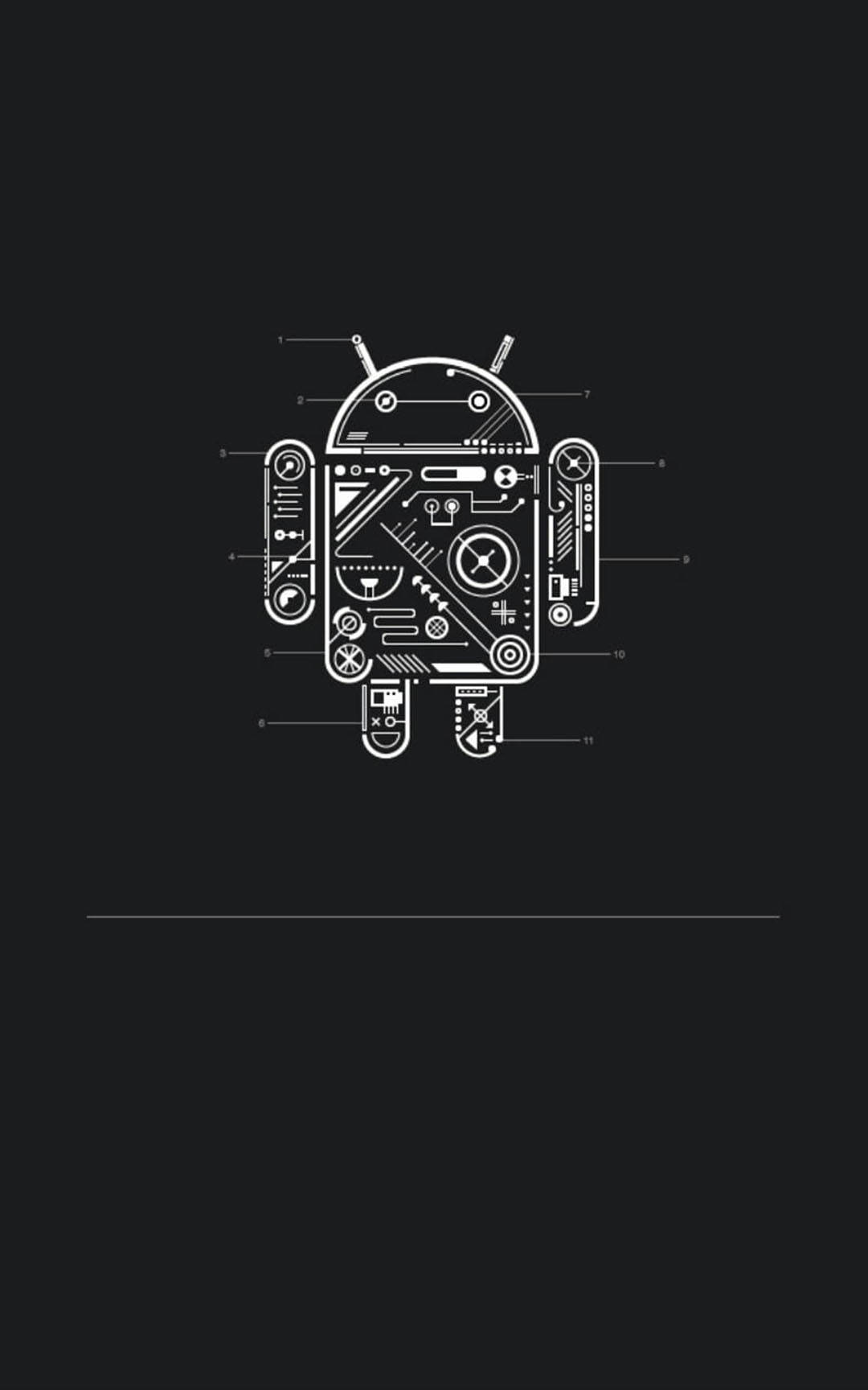 Schematic Dark Android Vector Background