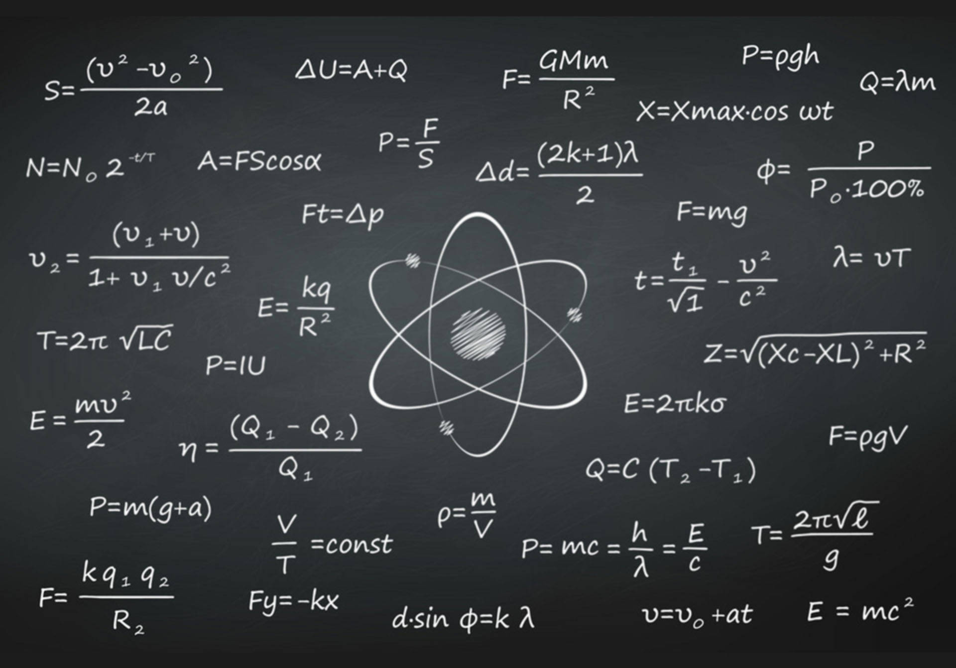 Schematic Physics Equations Background