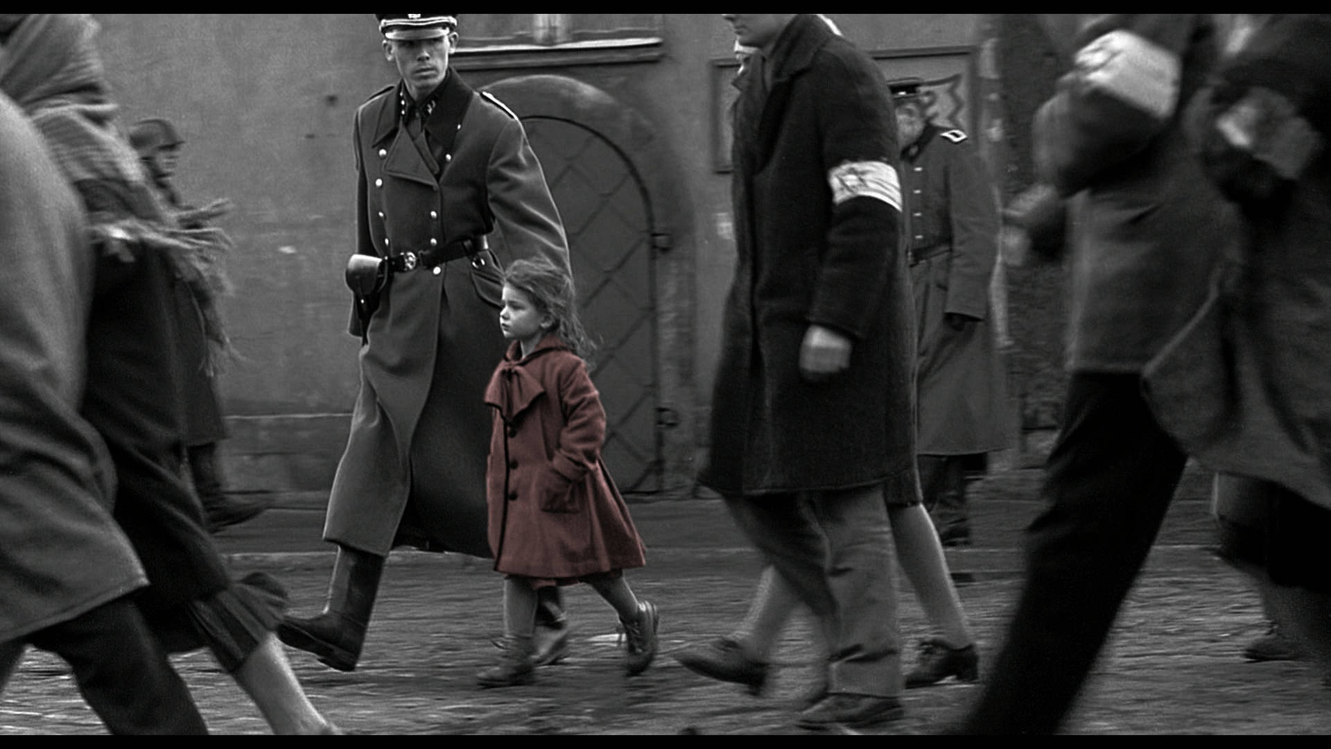 Schindler's List Girl In Red Coat Walking