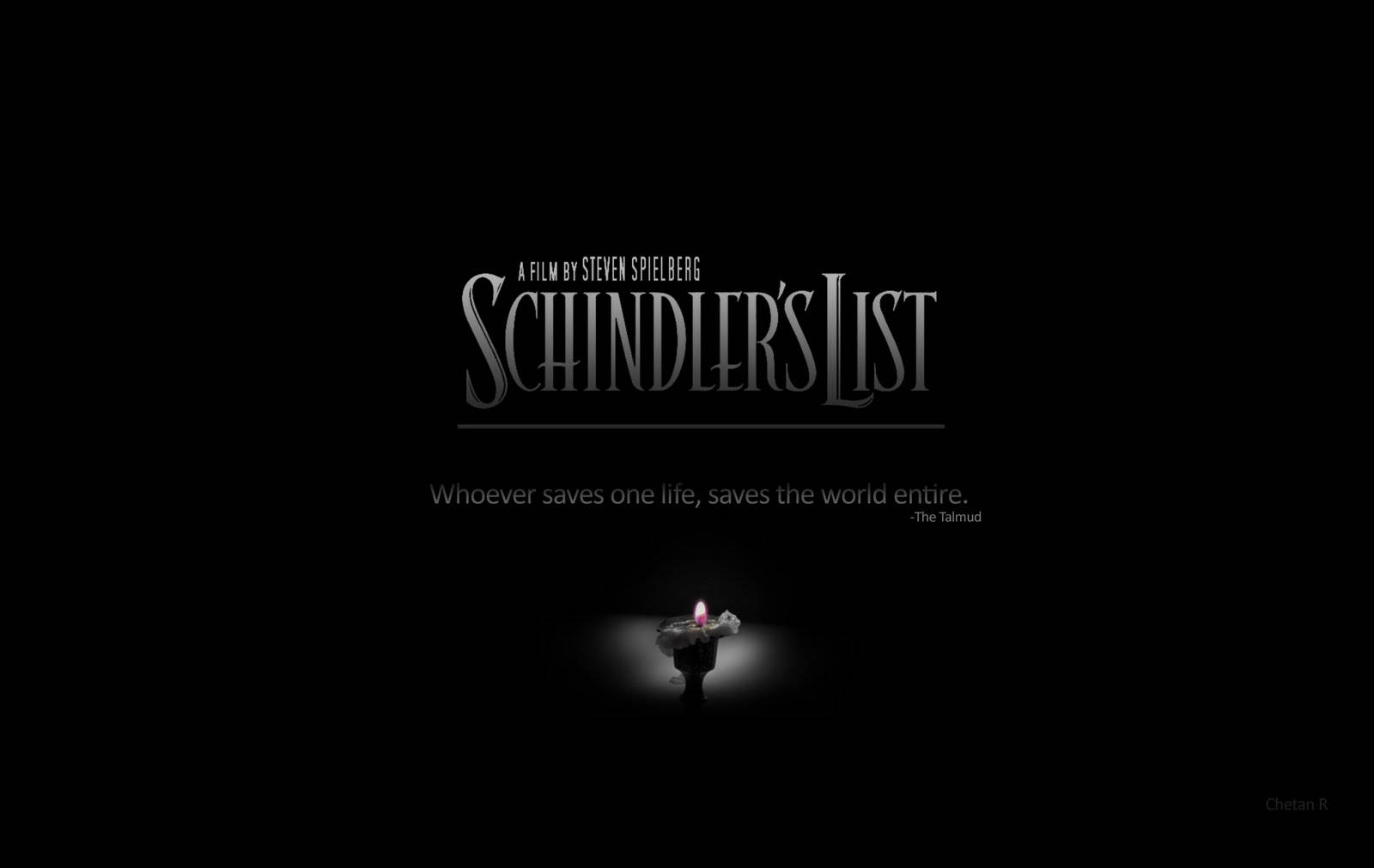 Schindler's List Steven Spielberg Dark Movie Poster