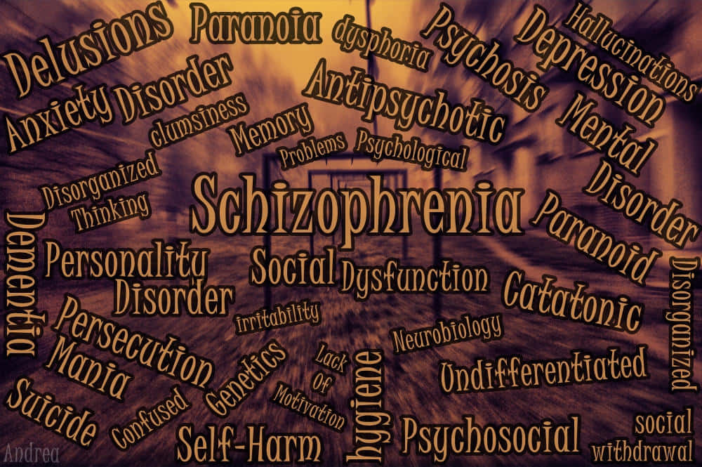 Schizophrenia - A Word Cloud Background