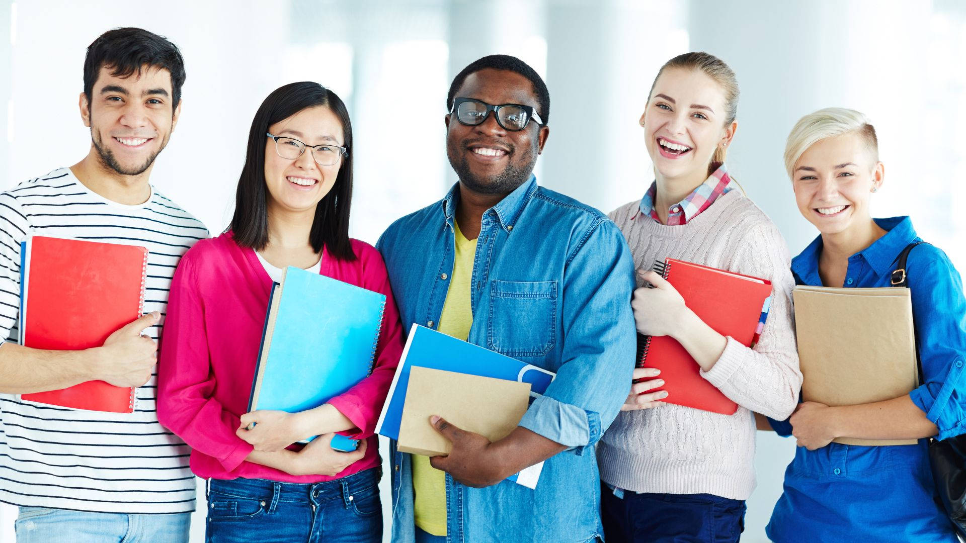 Scholar Students With Books Background