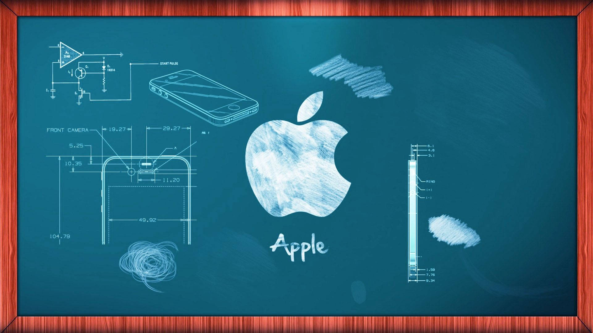 School Blackboard Apple Iphone Illustration Background