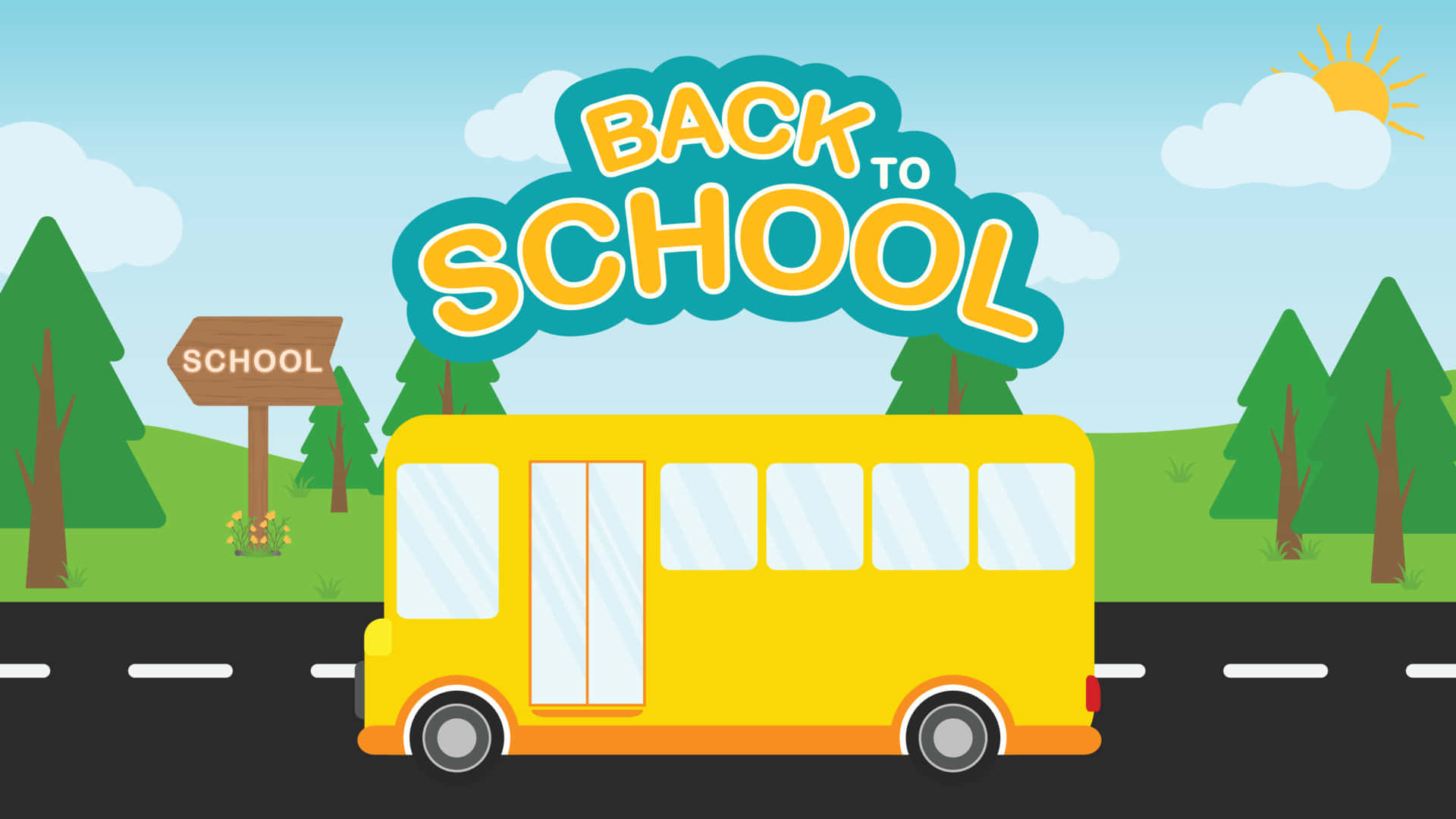 School Bus Back To School Kid Poster Background