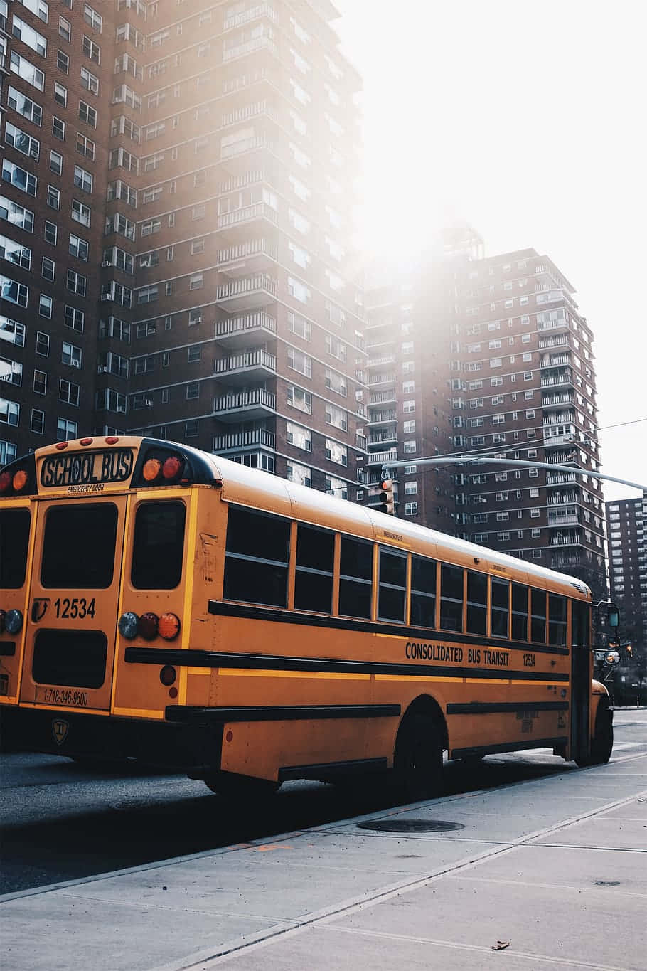 School Bus In The City