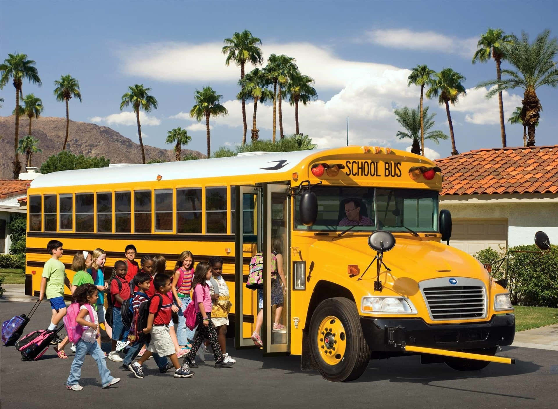 School Bus With Children Student Passenger