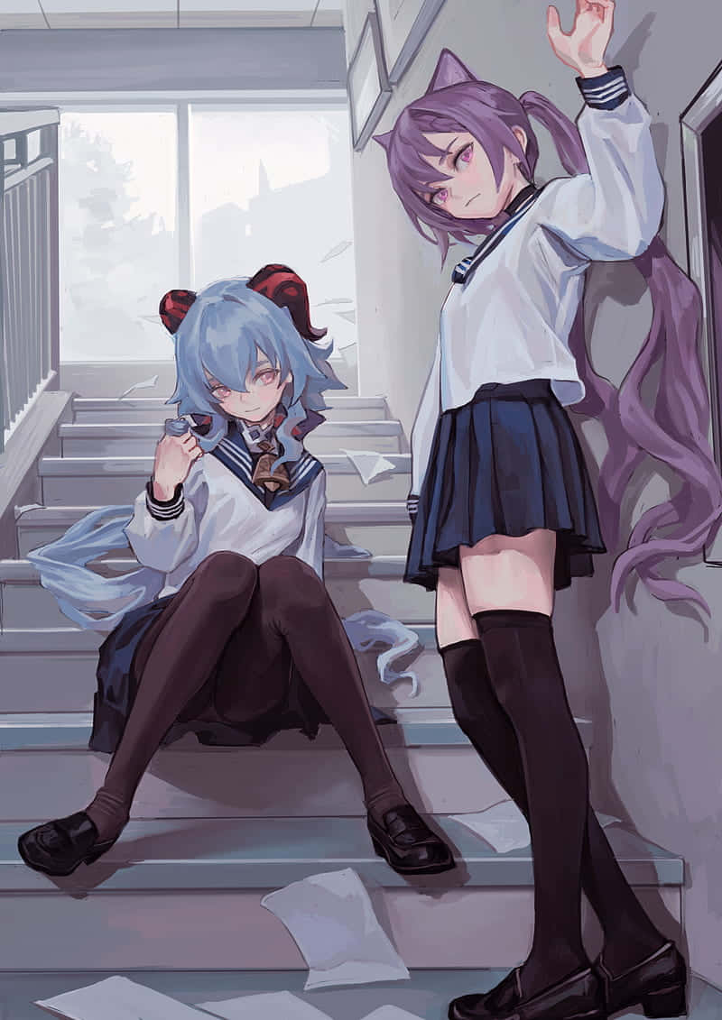 School Genshin Matching Pfp Background