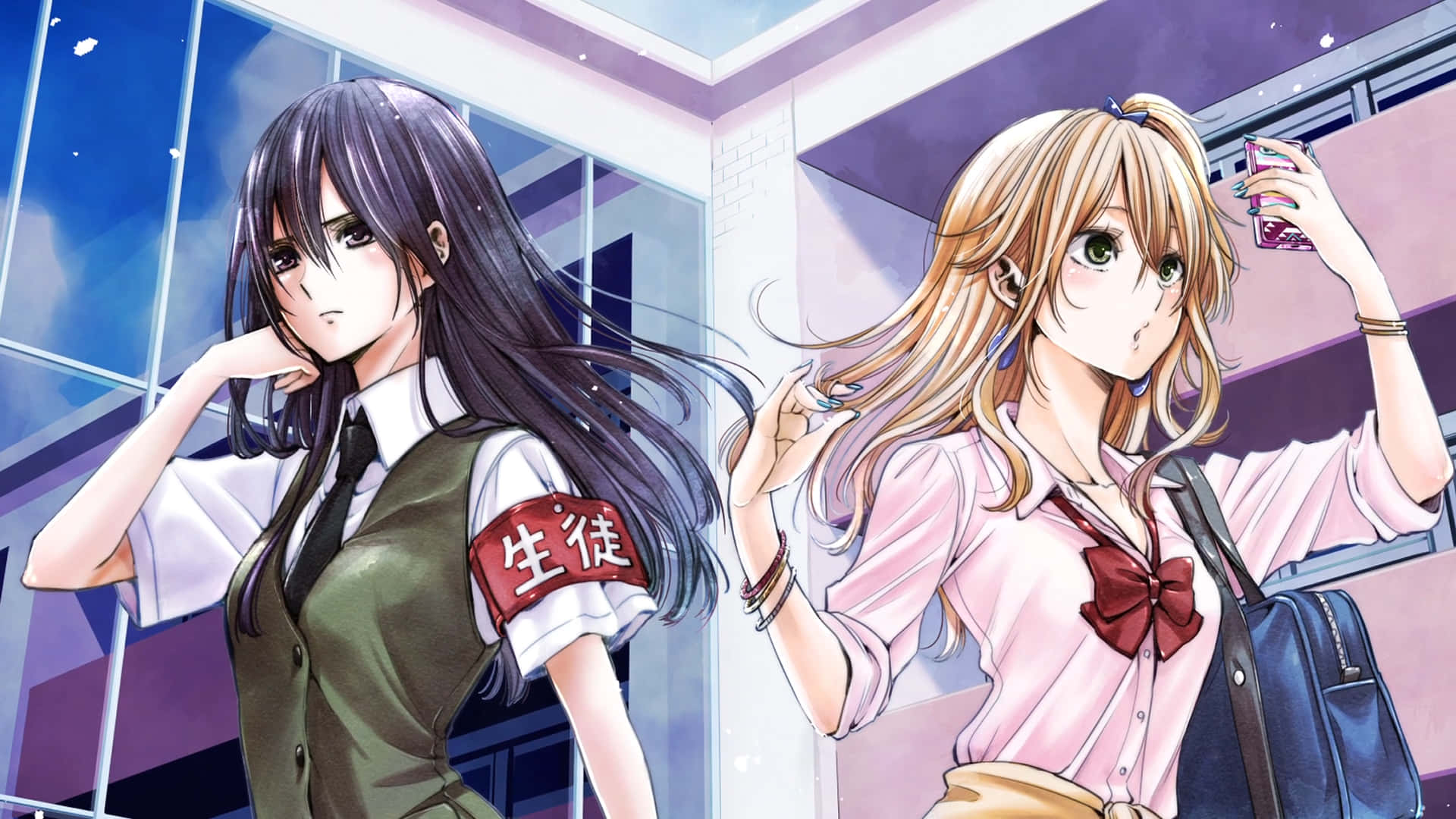 School Girl Citrus Anime Background