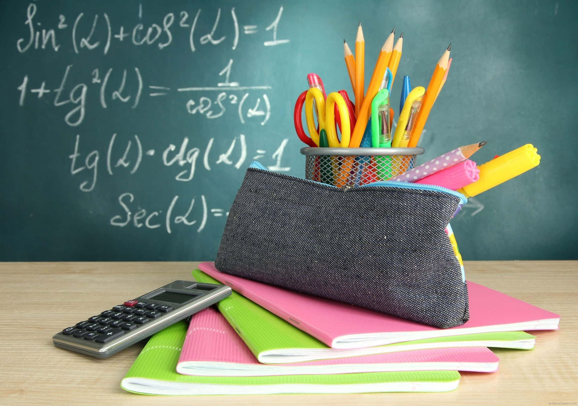 School Supplies Of An Educated Mathematician Background