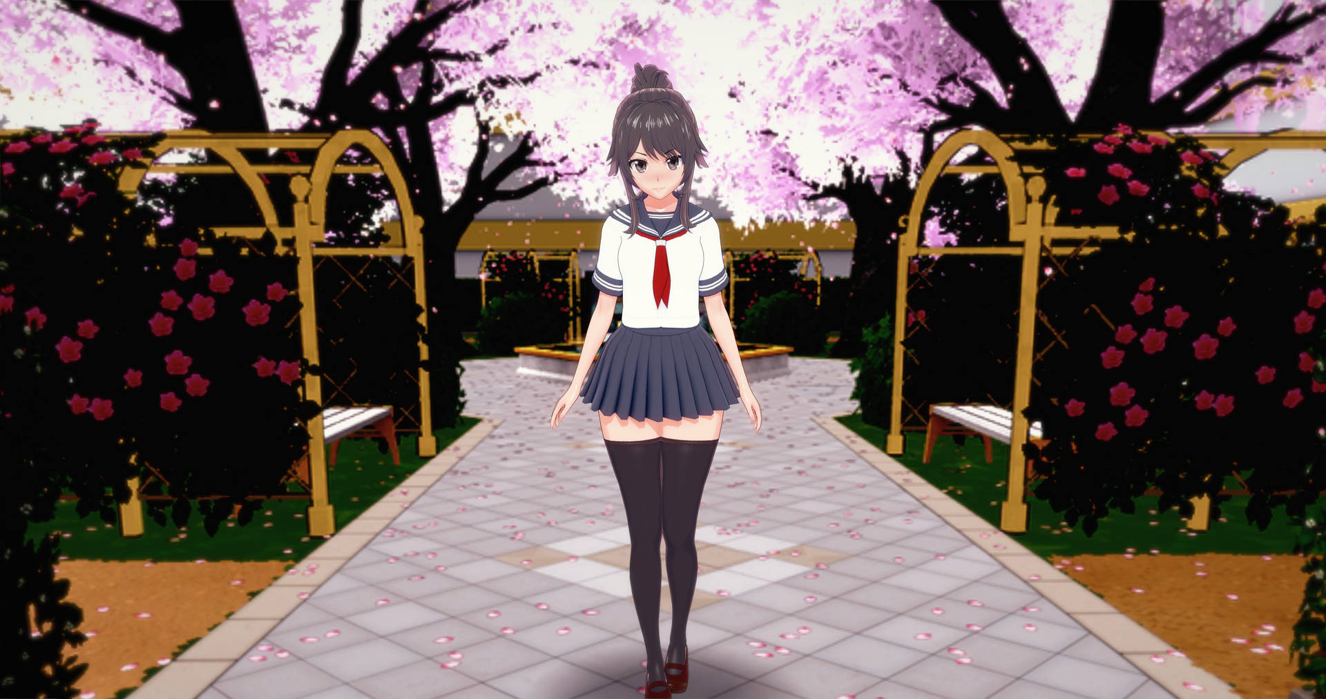 Schoolgirl Ayano Aishi From Yandere Simulator Background