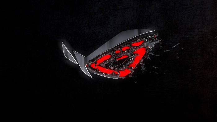 Sci-fi Melting Metal Asus Rog Logo Background