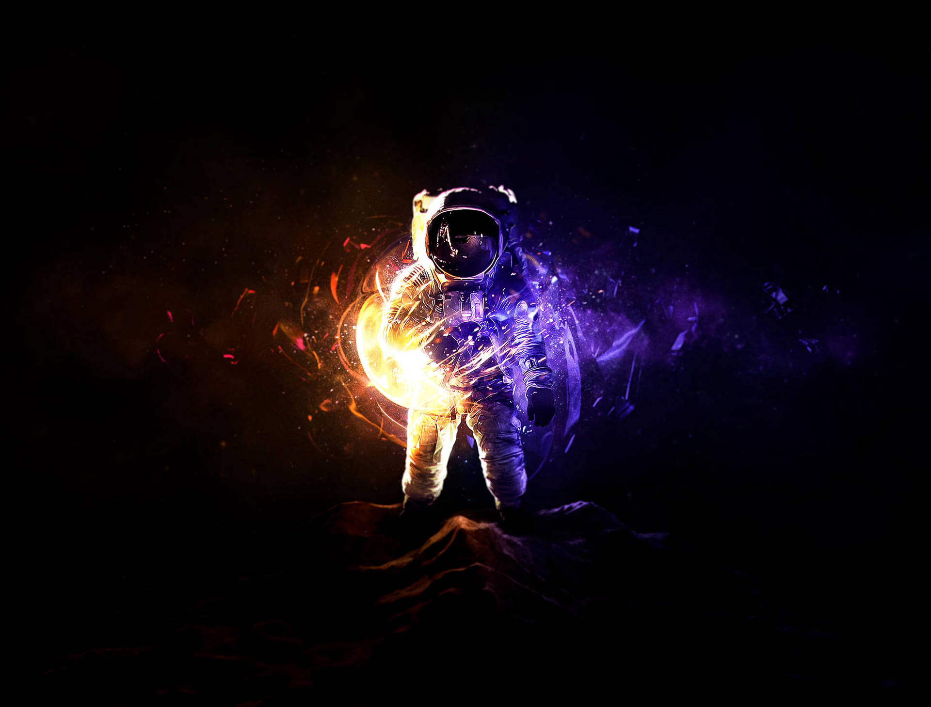 Sci-fi Shining Astronaut Background