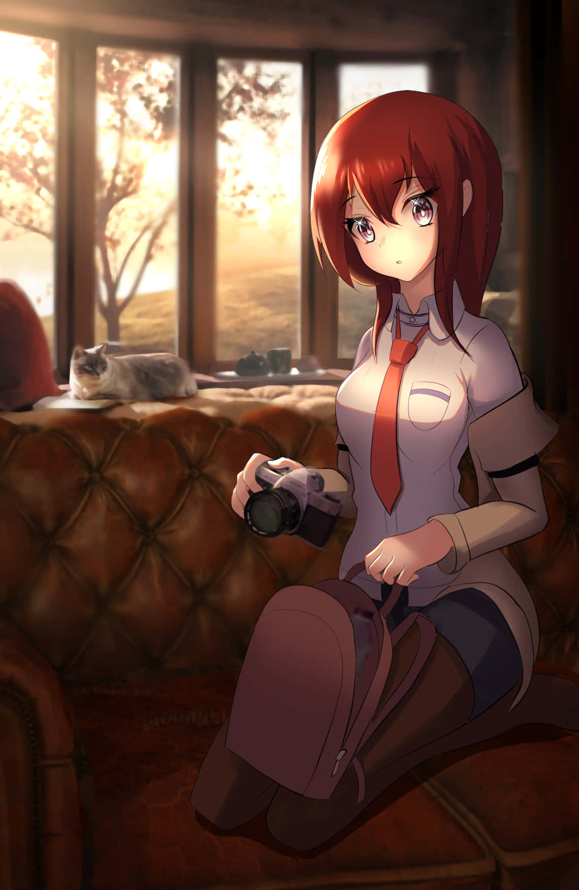 Scientist Kurisu Makise Contemplating In The Lab