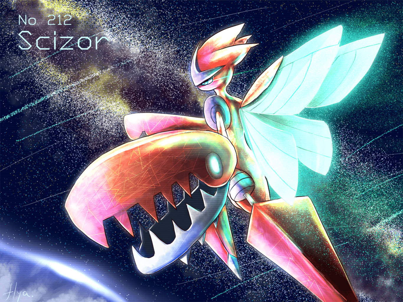 Scizor In Space Background