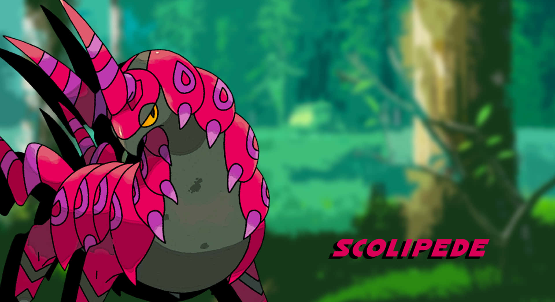 Scolipede In A Green Forest Desktop