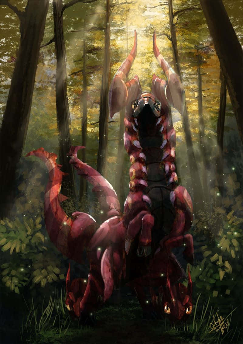 Scolipede In Forest Phone Background Background