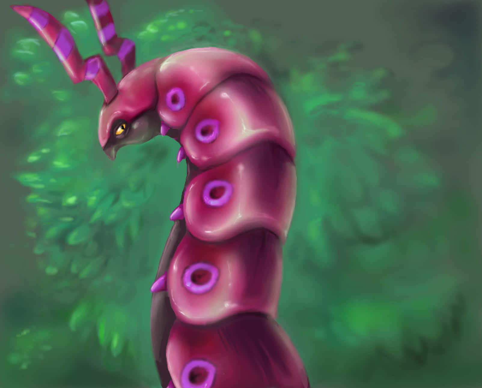 Scolipede In Front Of A Bush