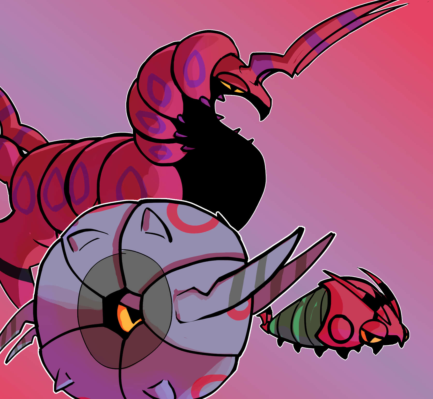 Scolipede Whirlipede And Venipede Background