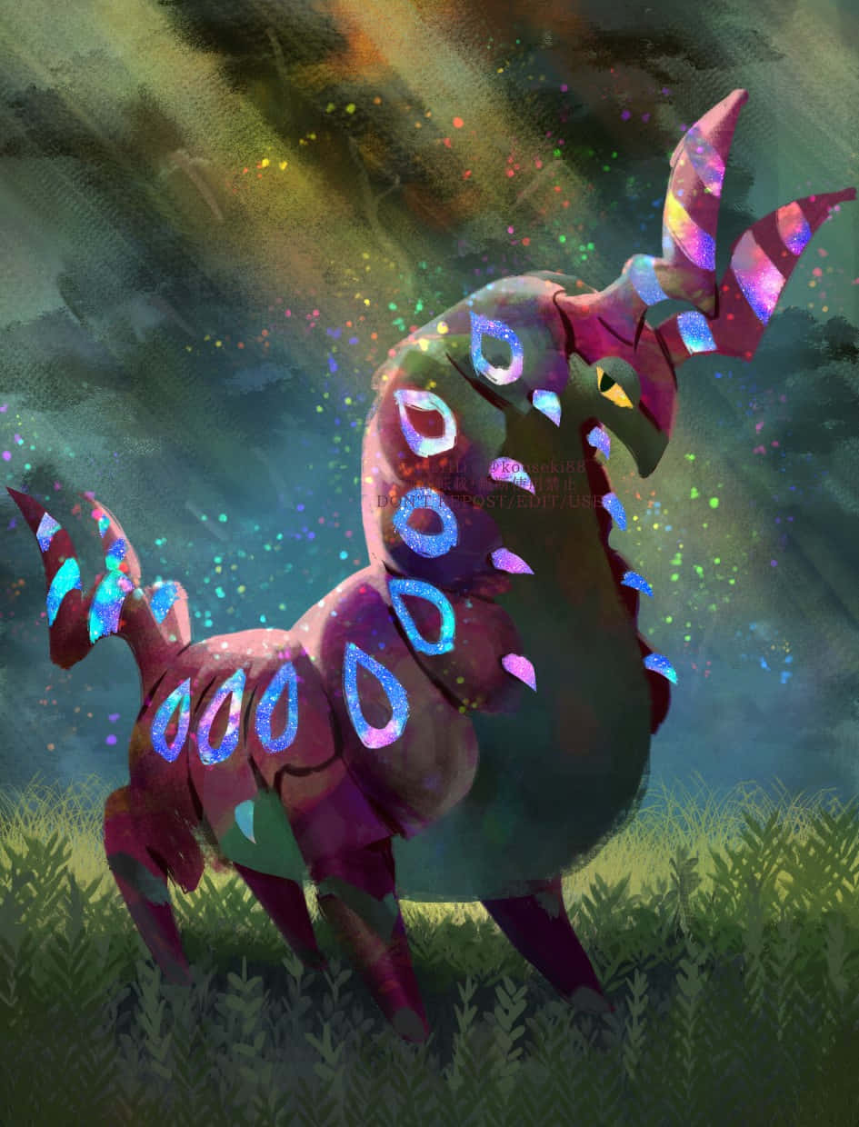 Scolipede With Glowing Rings Background