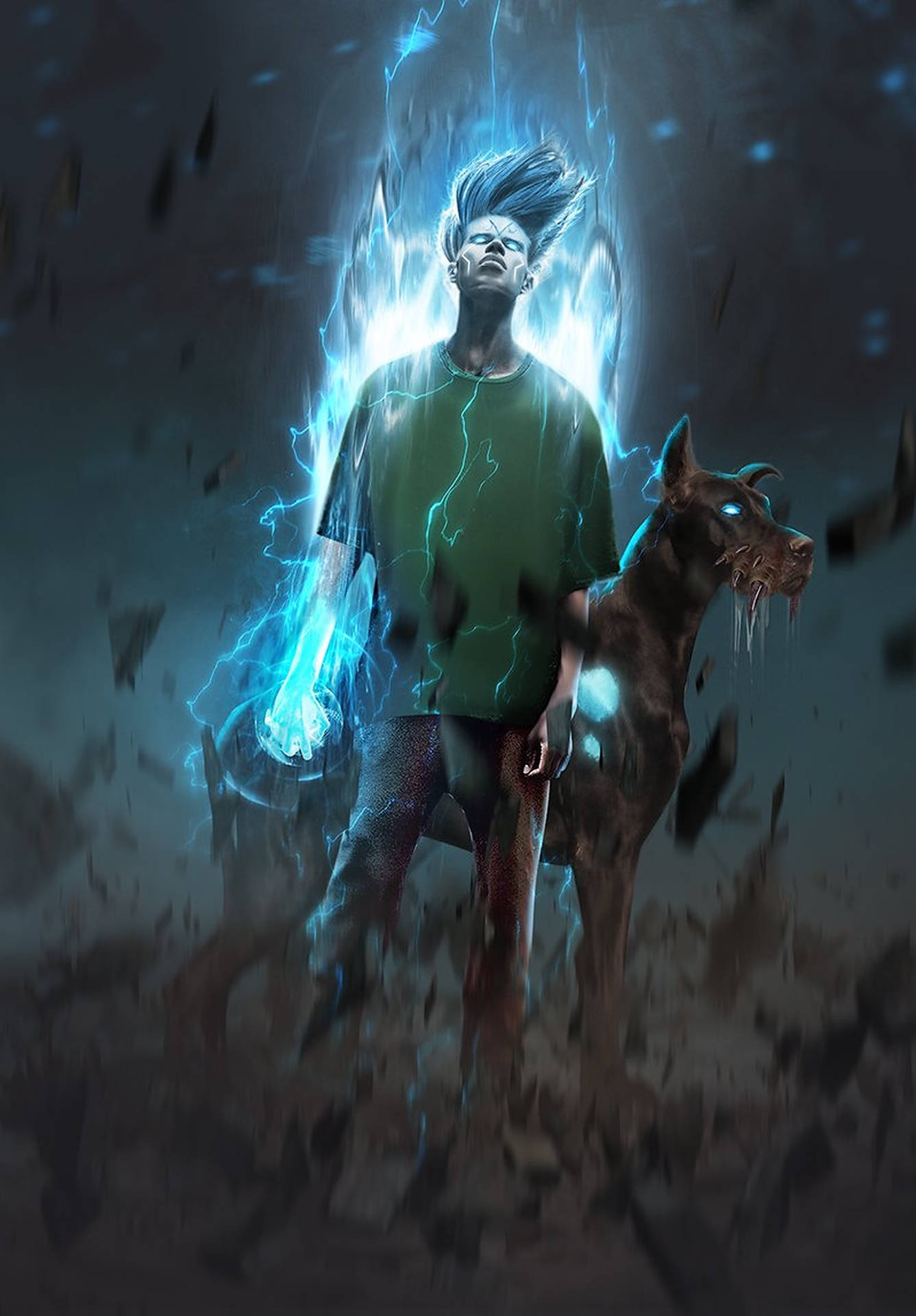 Scooby And Shaggy Ultra Instinct Realistic Art Background