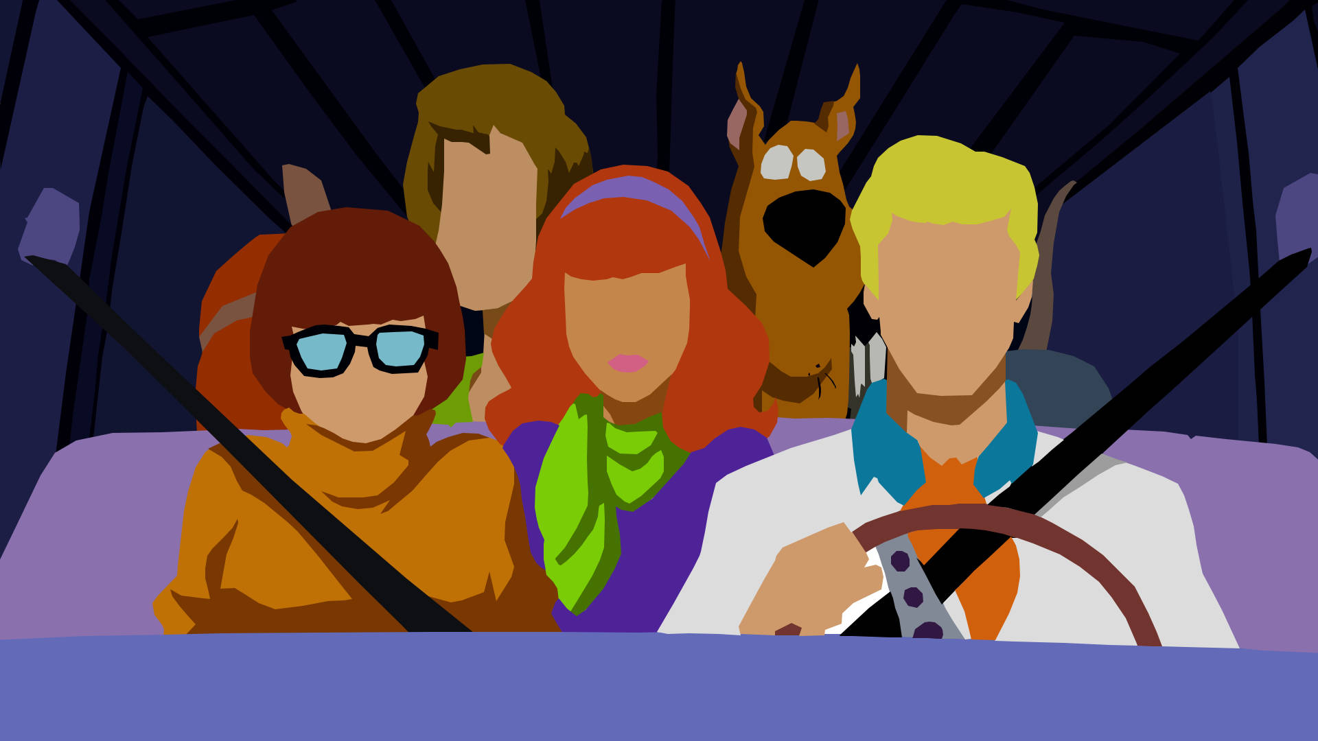 Scooby Doo And Gang Vector Art Background