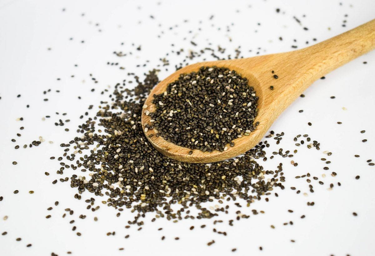 Scooping Chia Seeds Background