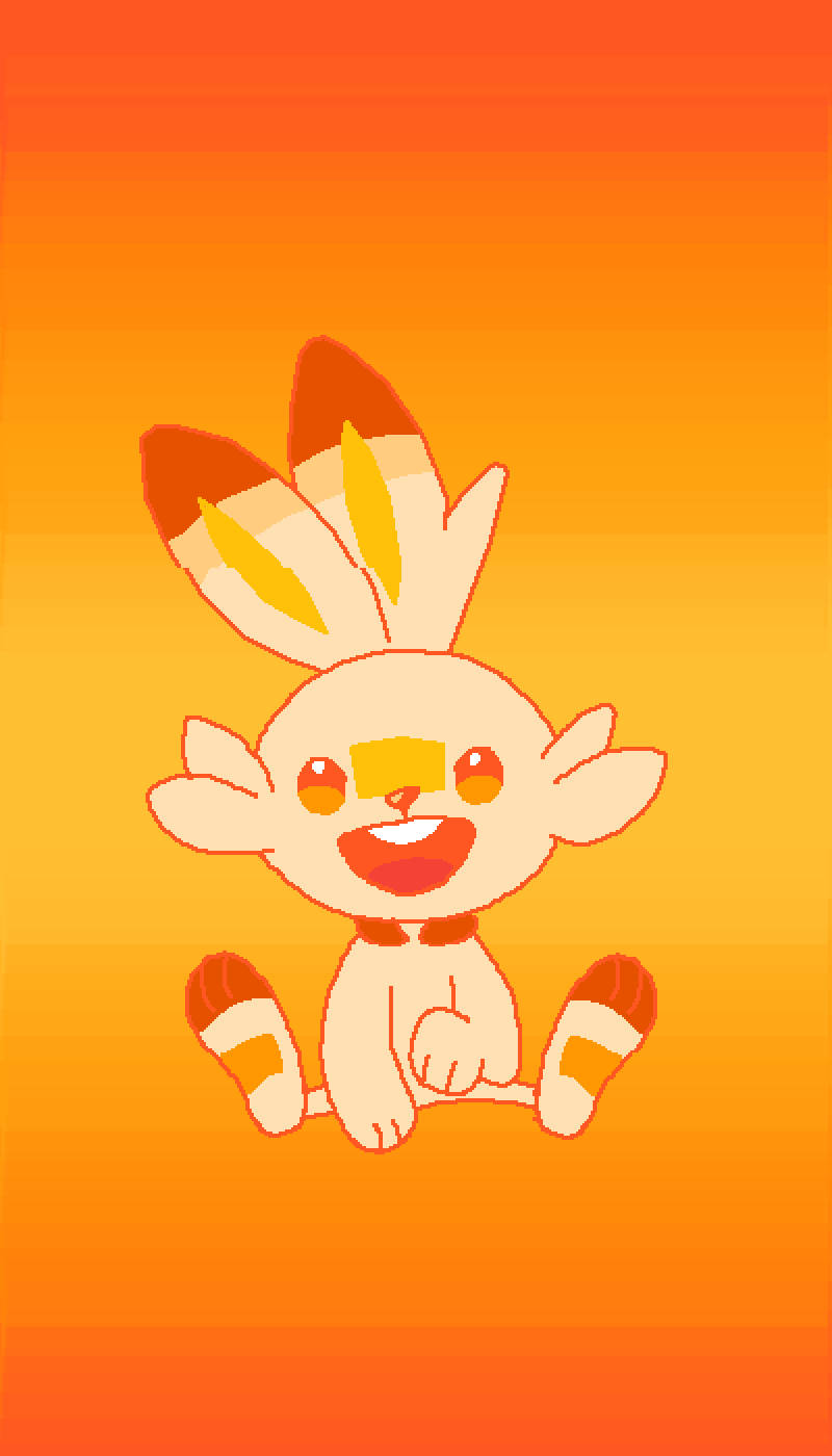 Scorbunny Orange Background