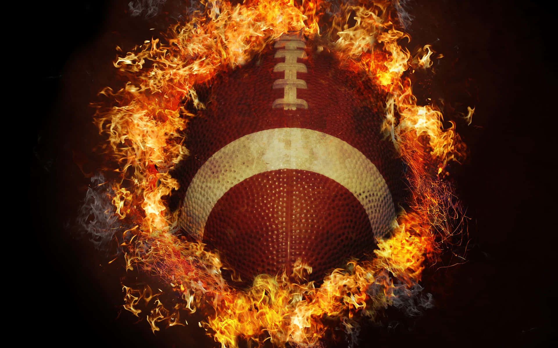 Scorch The Field With Football On Fire Background