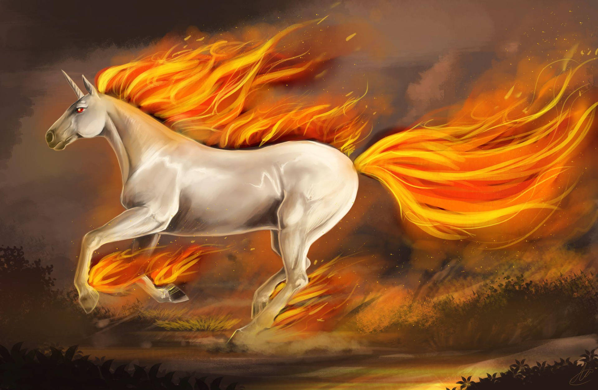 Scorching Hot Pokémon Ponyta Background