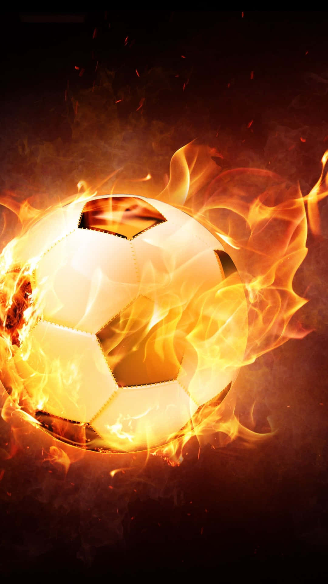 Score With Football On Fire Background