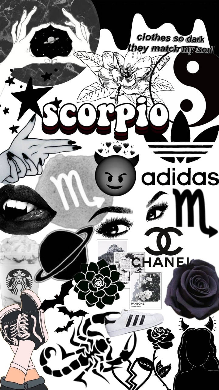 Scorpio Black And White Aesthetic Background