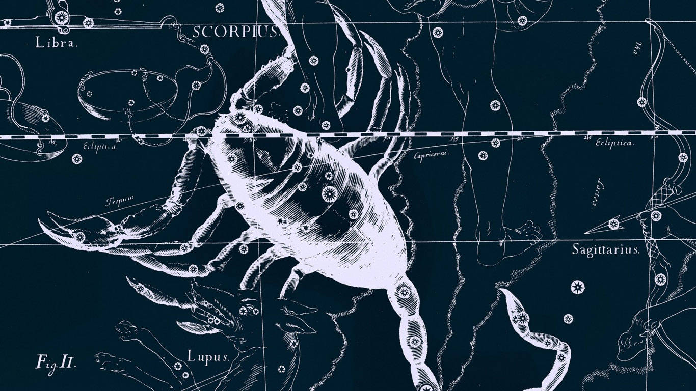 Scorpio Constellation Blueprint Background