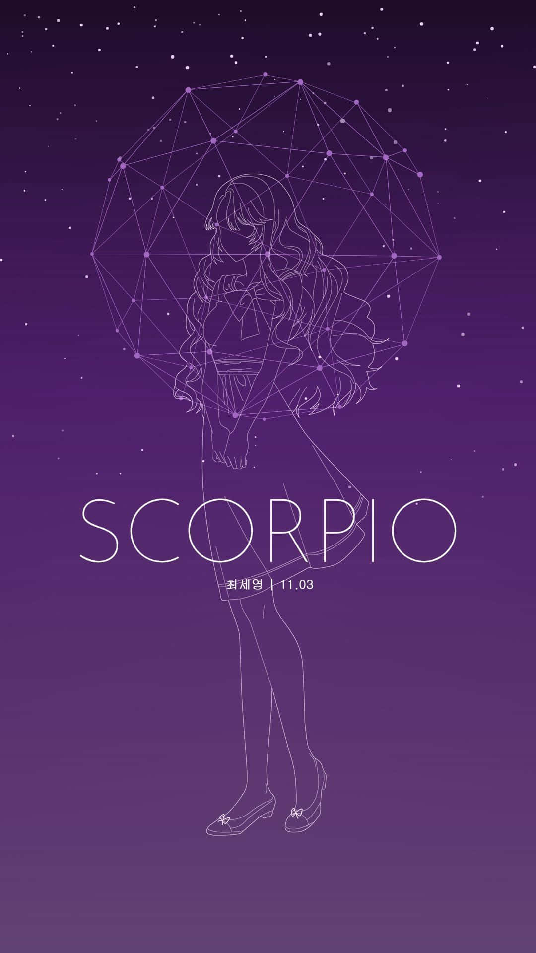 Scorpio Iphone Purple Girl Astrology Background