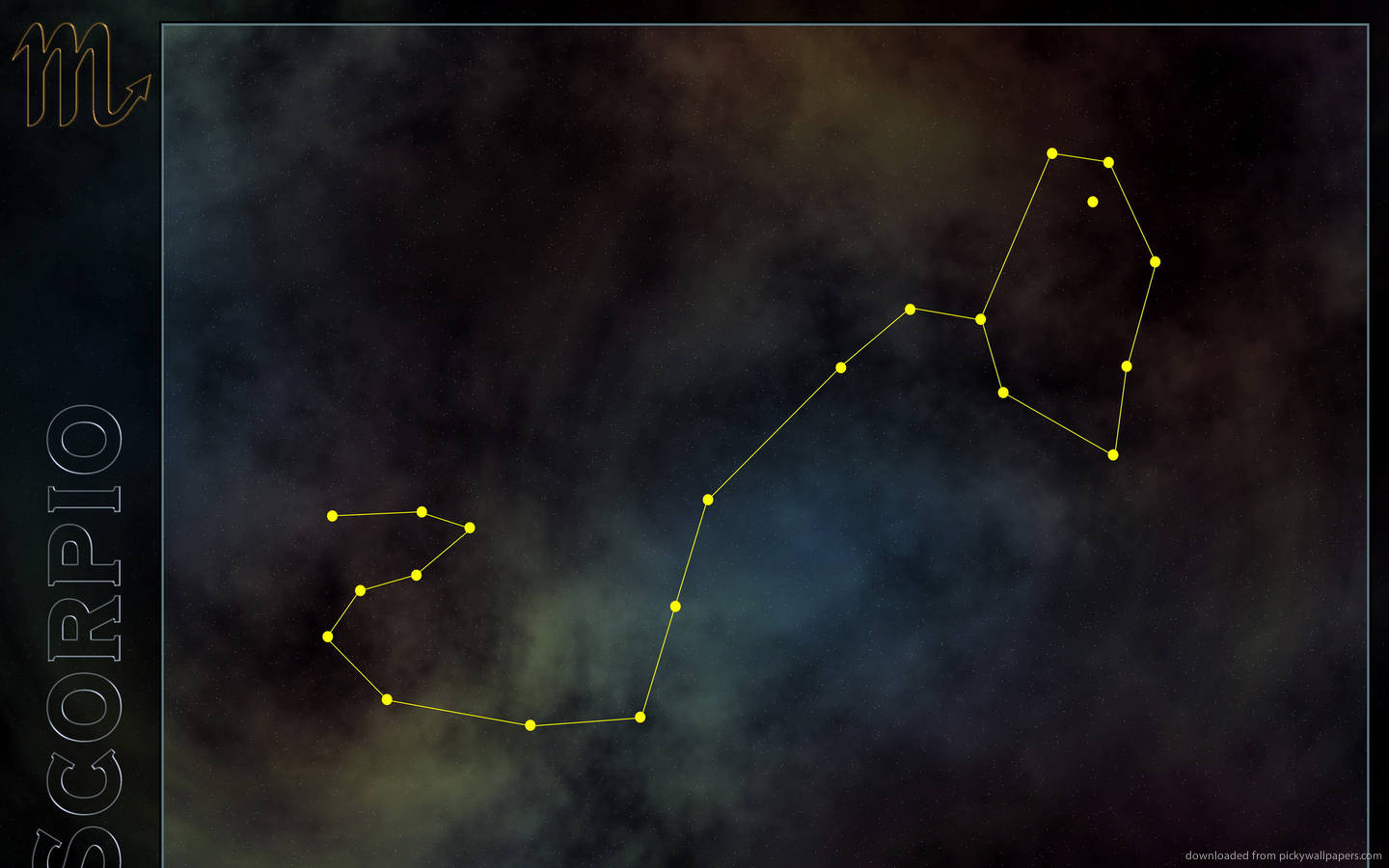 Scorpio Yellow Constellation Background