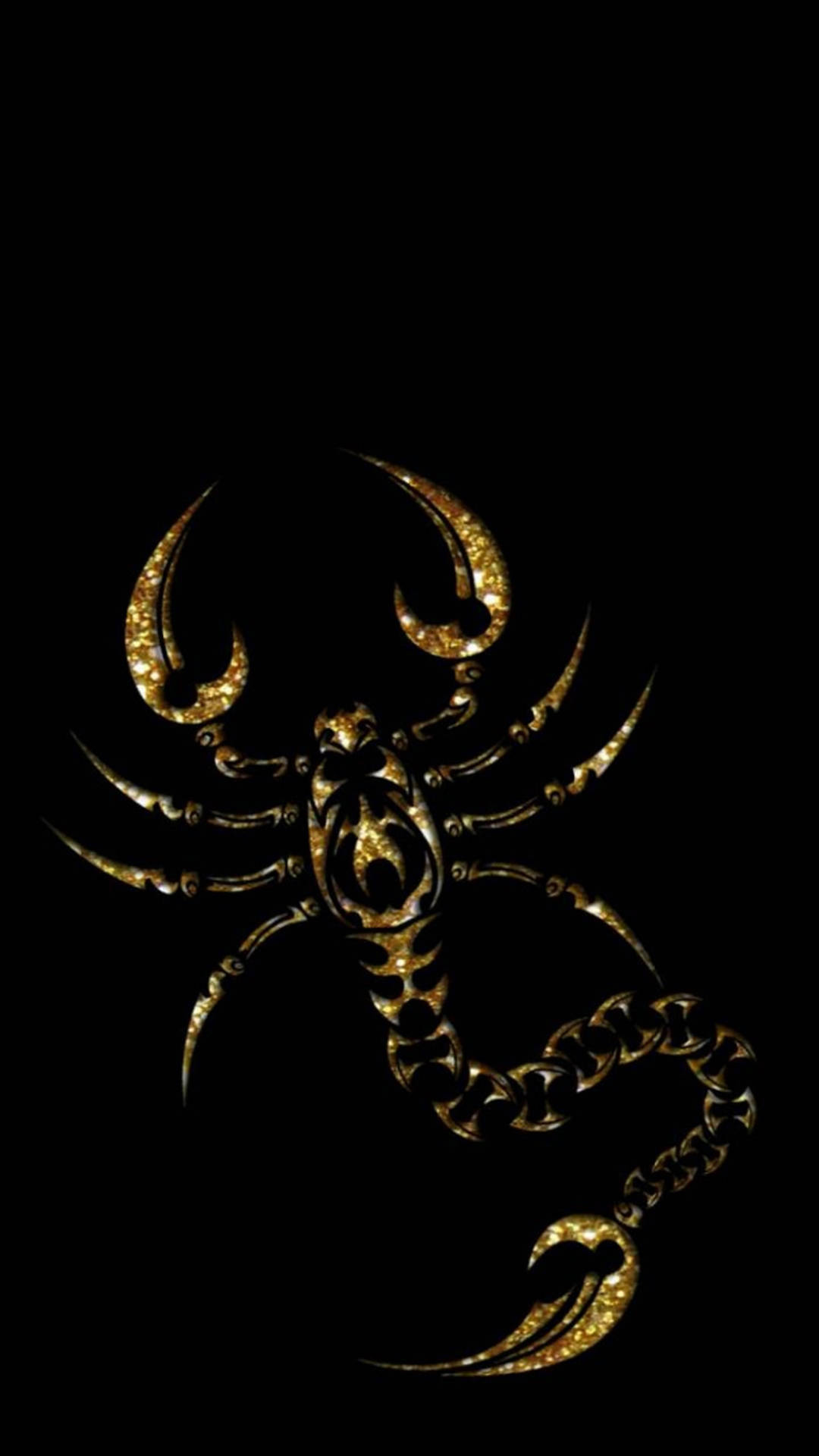 Scorpion Gold Aesthetic Art On Black Background