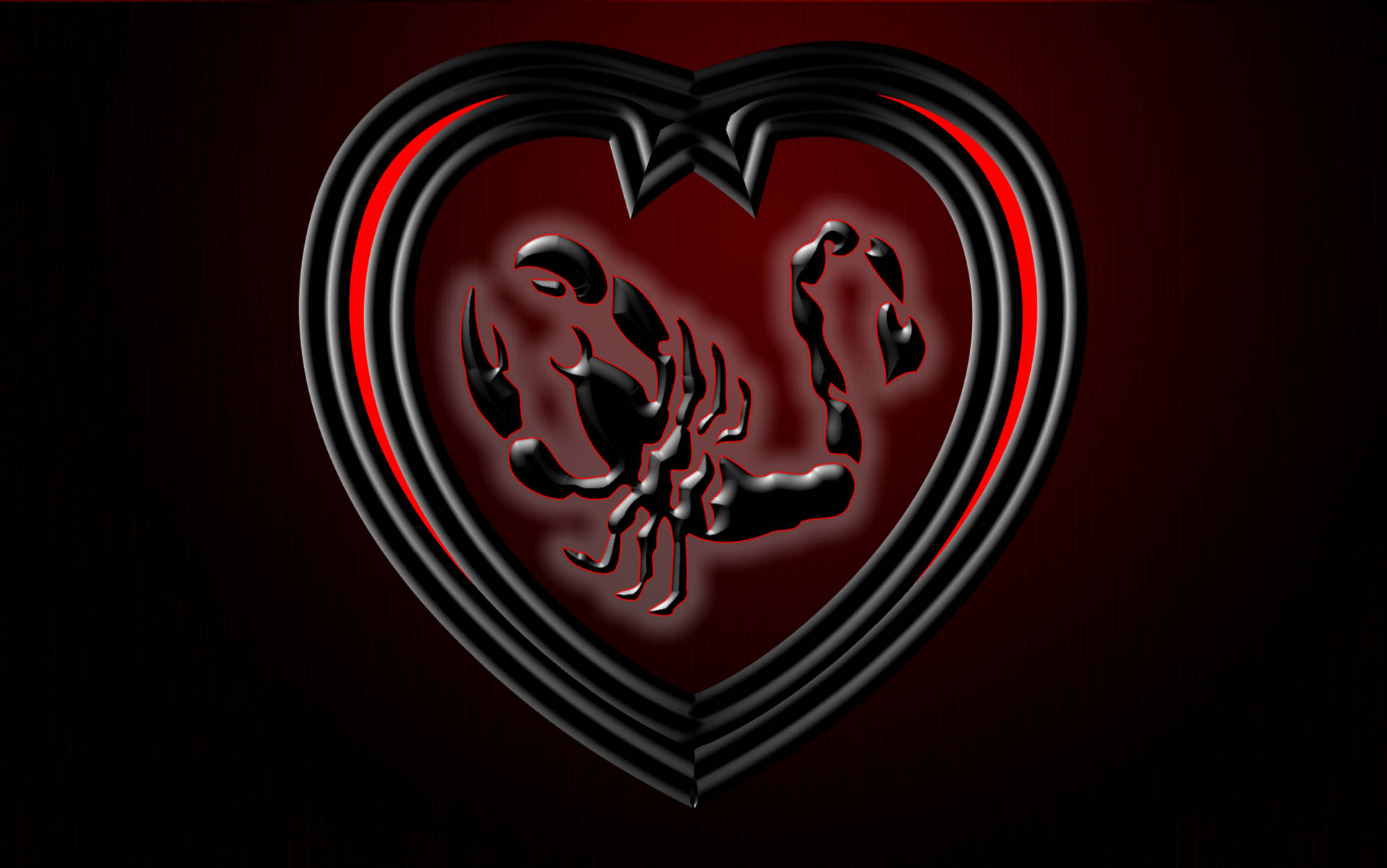Scorpion Heart Dark Abstract Art Background