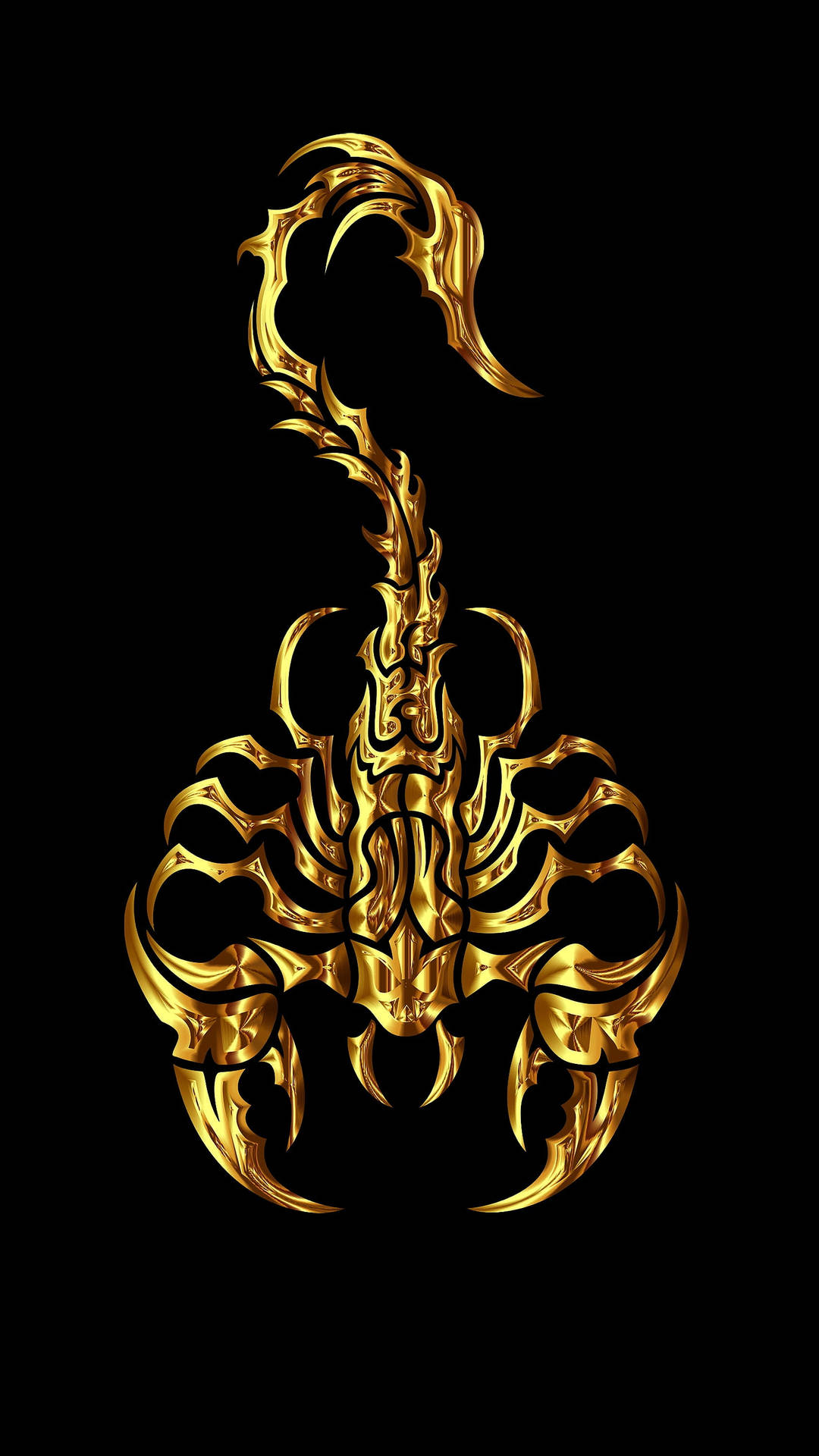 Scorpion Shiny Gold Aesthetic On Black