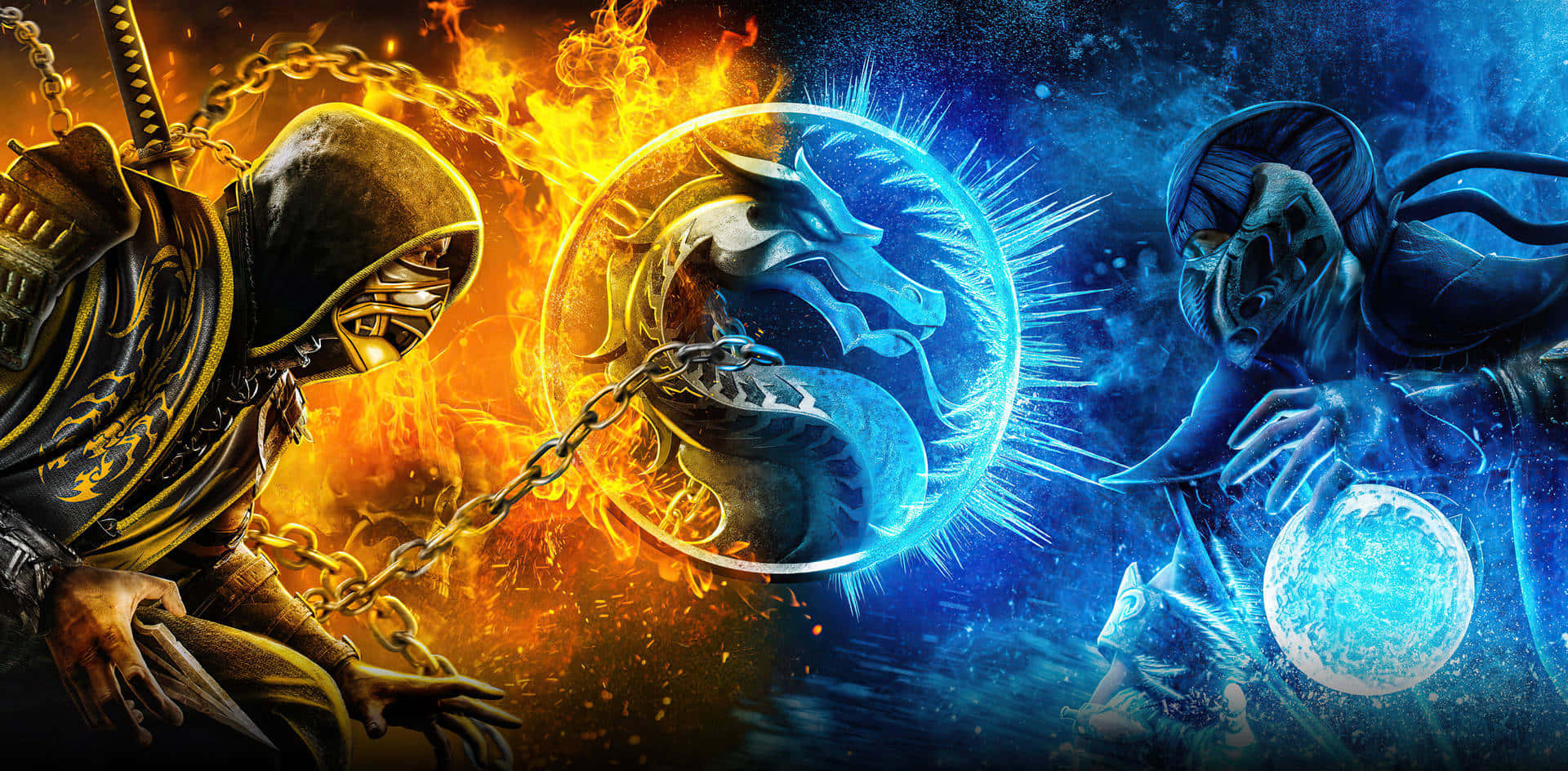 Scorpion Vs. Sub-zero Mortal Combat Fire Pfp Background