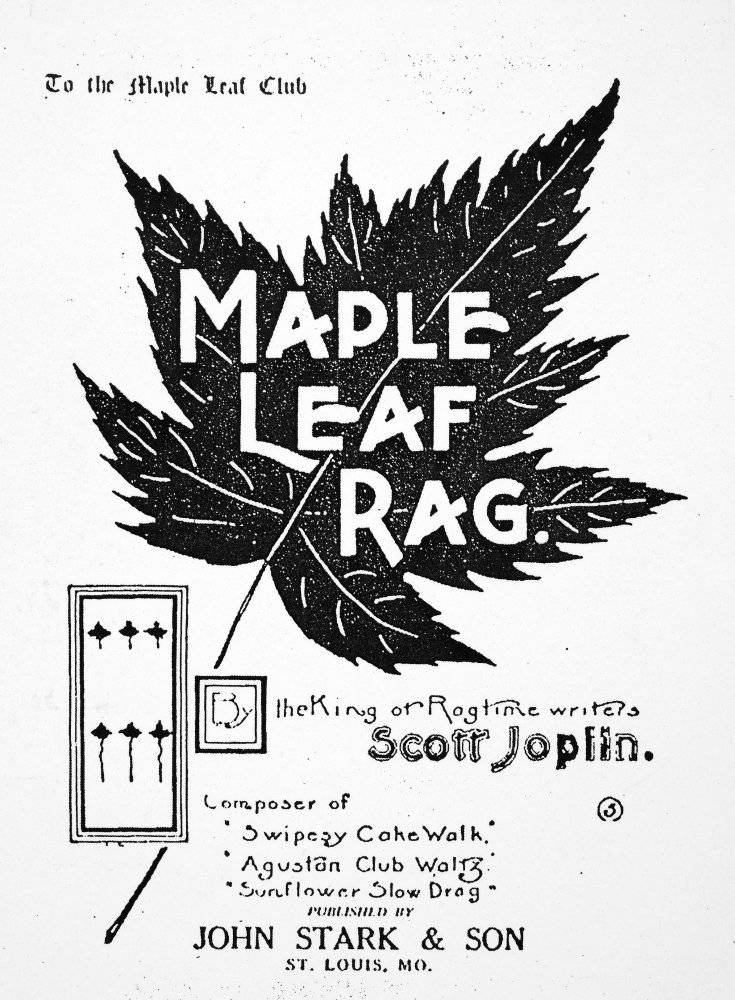 Scott Joplin Maple Leaf Rag Black And White Front Cover Background