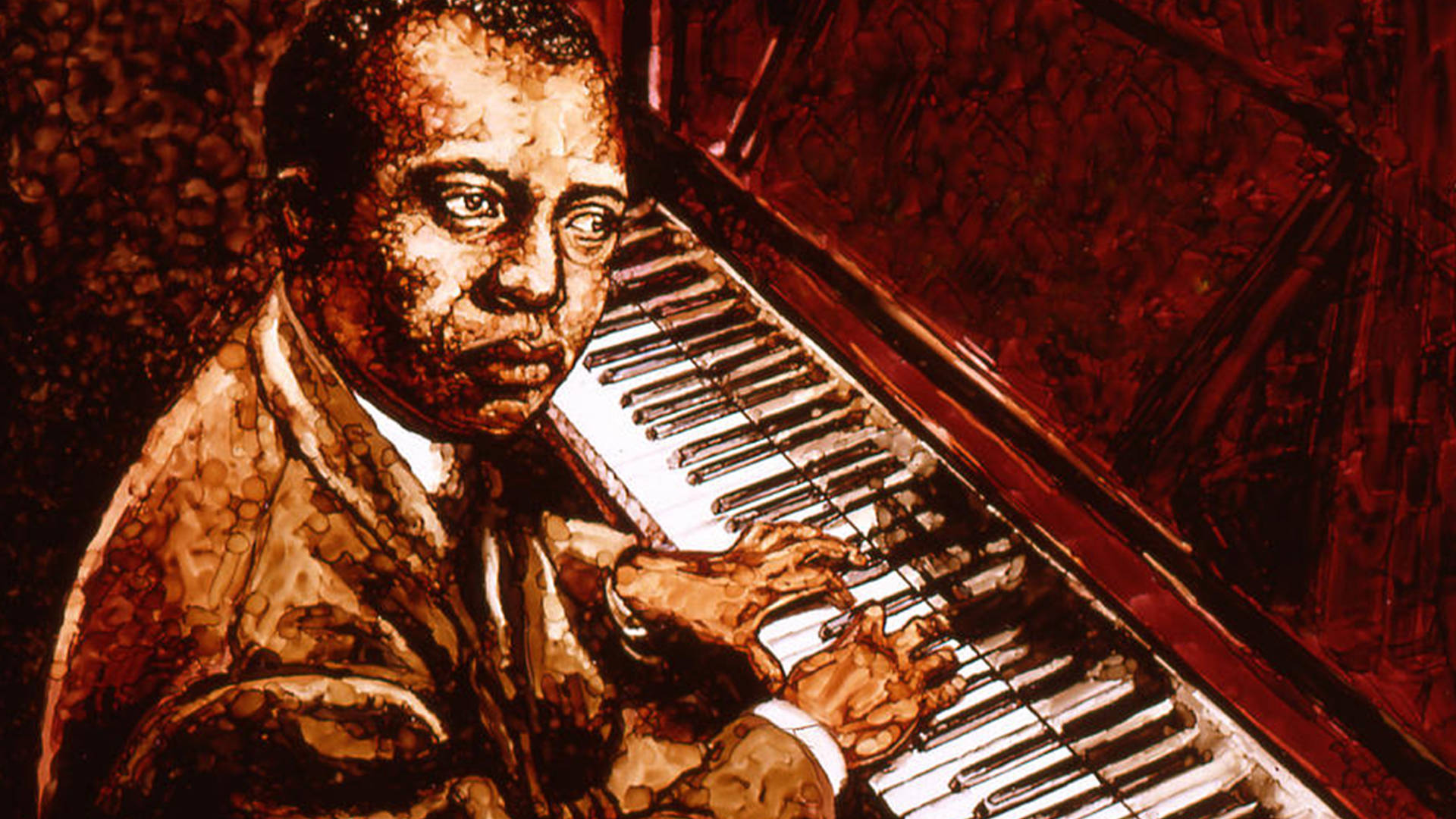 Scott Joplin Playing Piano Brown Art