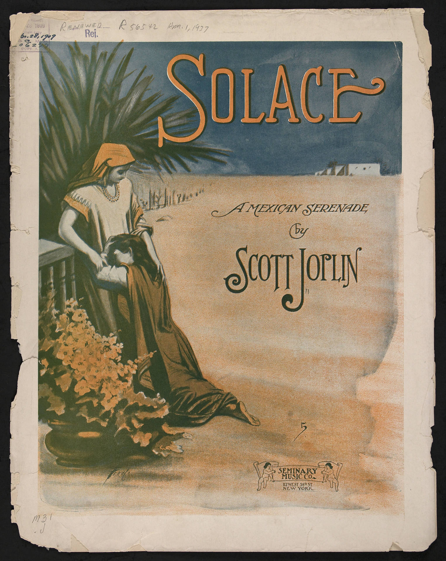 Scott Joplin Solace Front Cover Background