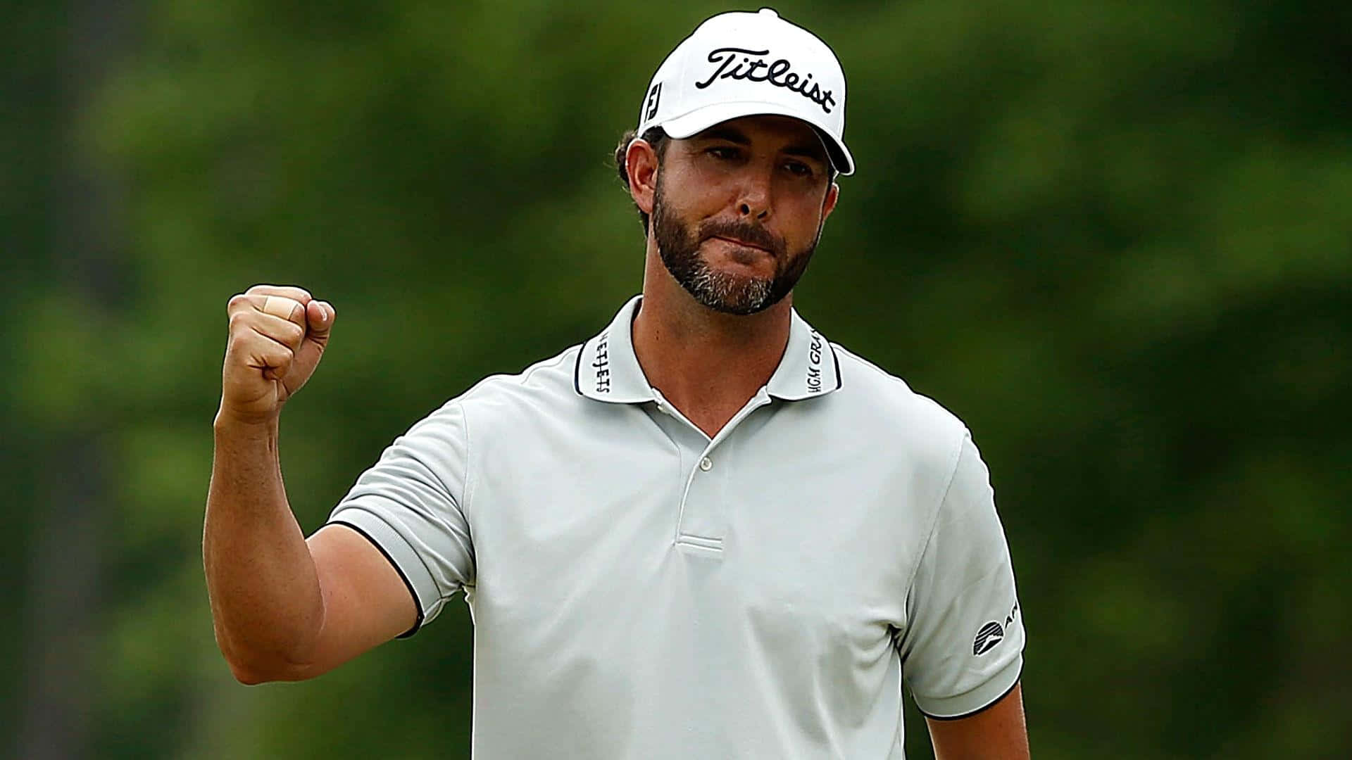 Scott Piercy Celebrates With A Fist Bump Background