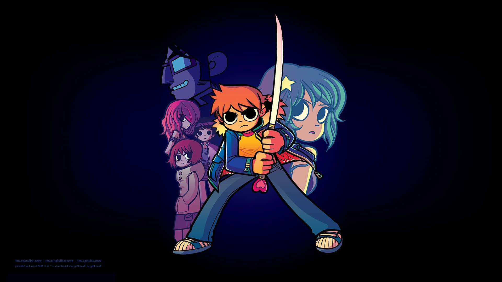 Scott Pilgrim Going In A Battle Background