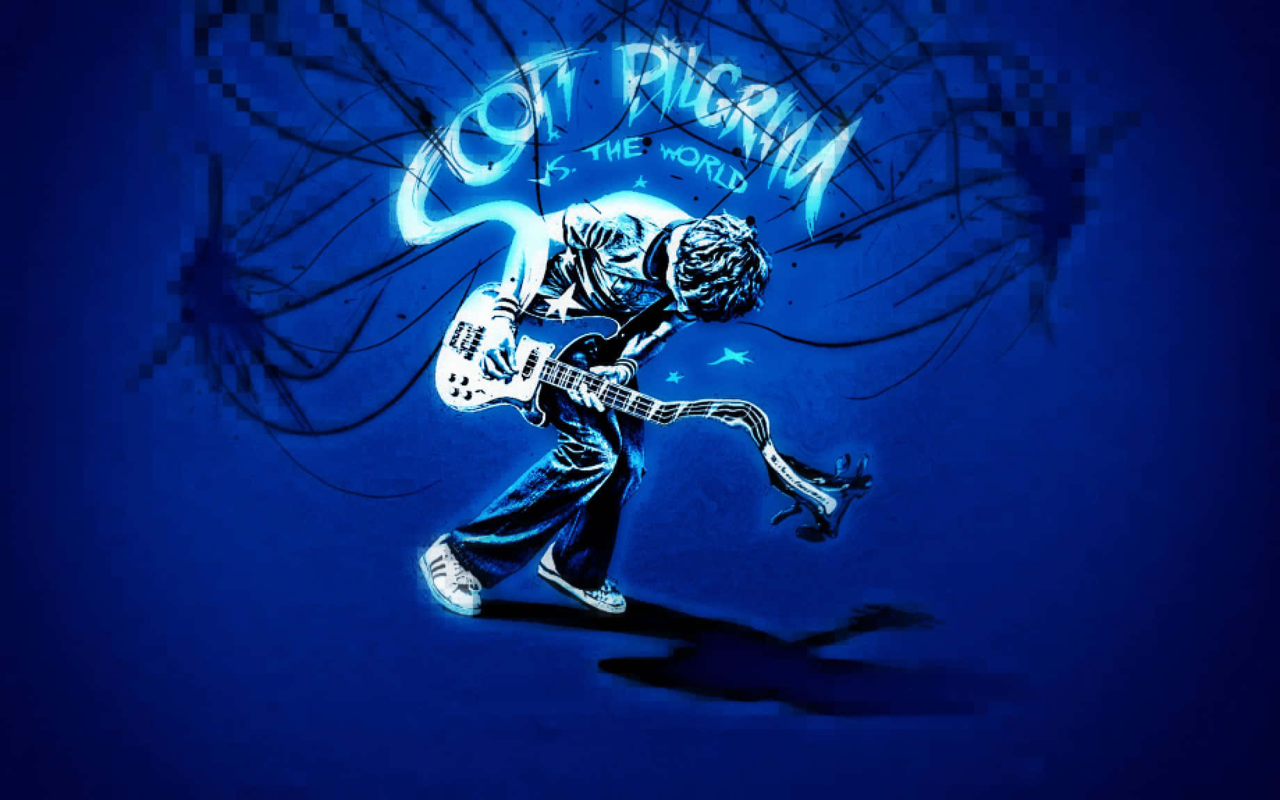 Scott Pilgrim In Blue Mode Background